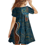 Aboriginal Masks Art Family Matching Summer Maxi Dress and Hawaiian Shirt Australian Indigenous