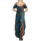 Aboriginal Masks Art Family Matching Summer Maxi Dress and Hawaiian Shirt Australian Indigenous