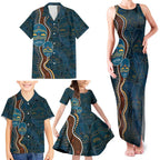 Aboriginal Masks Art Family Matching Tank Maxi Dress and Hawaiian Shirt Australian Indigenous