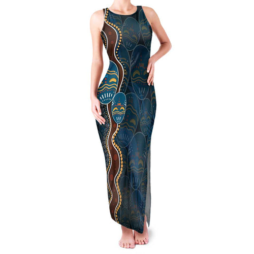 Aboriginal Masks Art Family Matching Tank Maxi Dress and Hawaiian Shirt Australian Indigenous