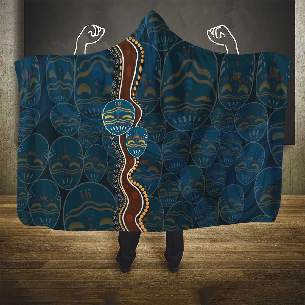 Aboriginal Masks Art Hooded Blanket Australian Indigenous