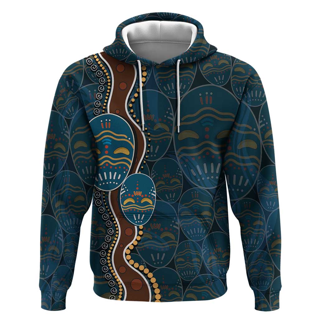 Aboriginal Masks Art Hoodie Australian Indigenous