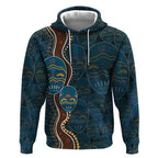 Aboriginal Masks Art Hoodie Australian Indigenous
