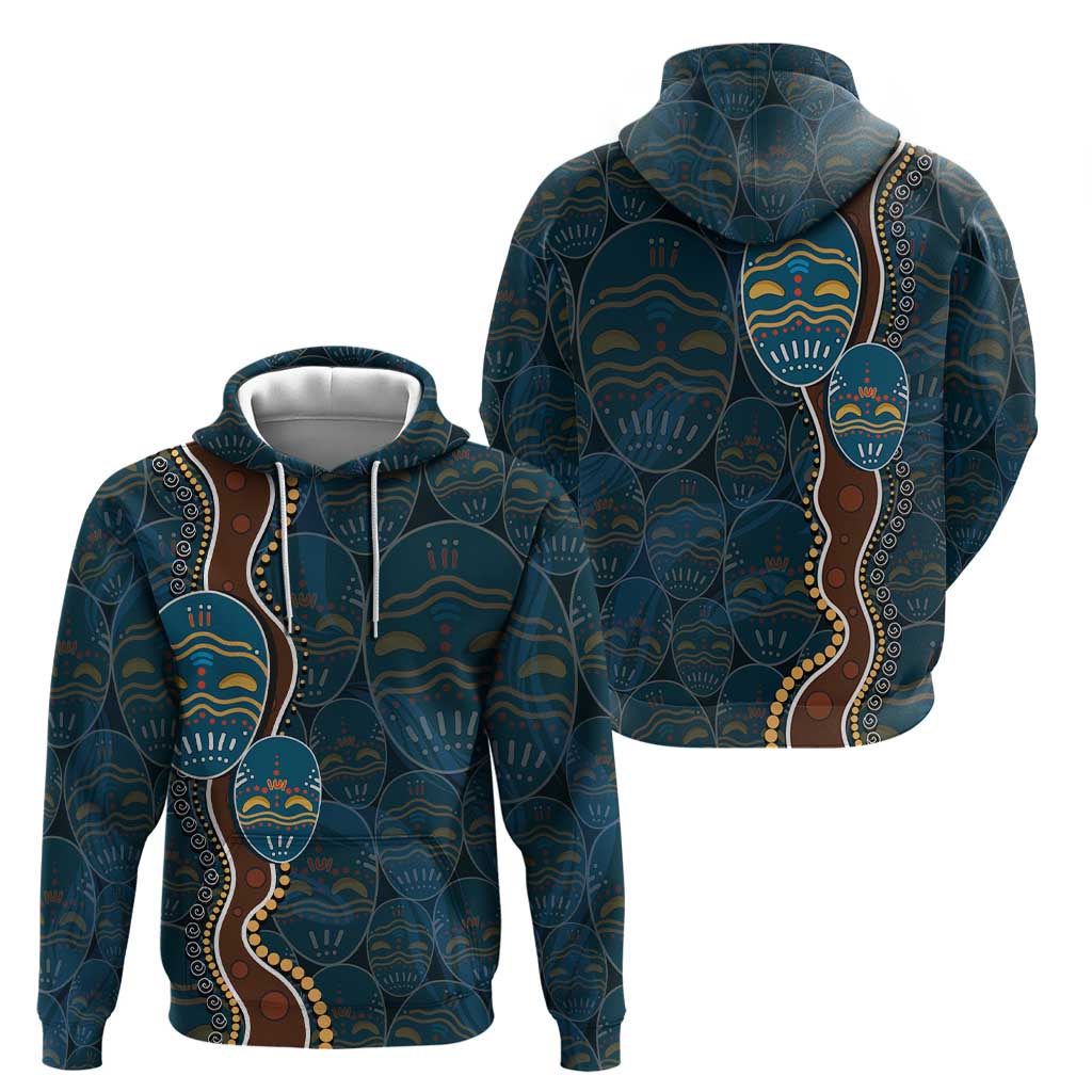 Aboriginal Masks Art Hoodie Australian Indigenous