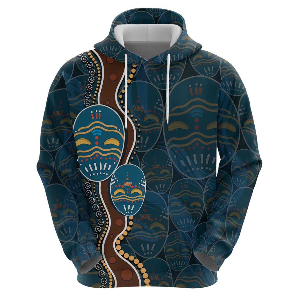 Aboriginal Masks Art Hoodie Australian Indigenous