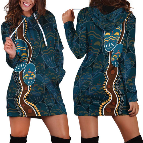 Aboriginal Masks Art Hoodie Dress Australian Indigenous