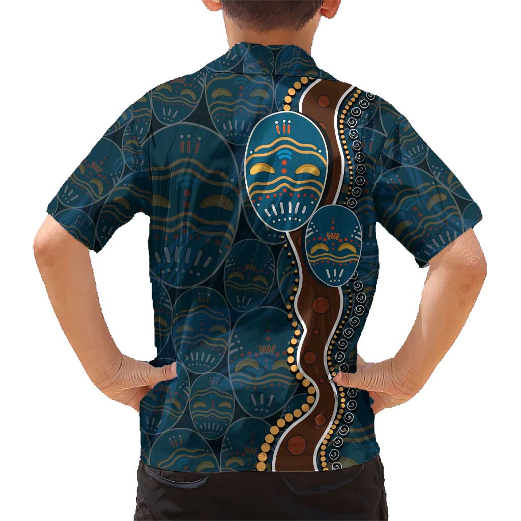 Aboriginal Masks Art Kid Hawaiian Shirt Australian Indigenous