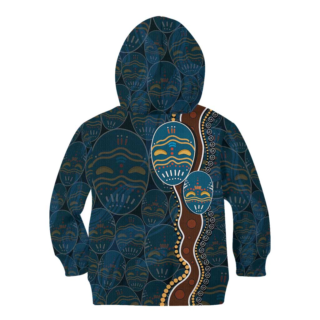 Aboriginal Masks Art Kid Hoodie Australian Indigenous