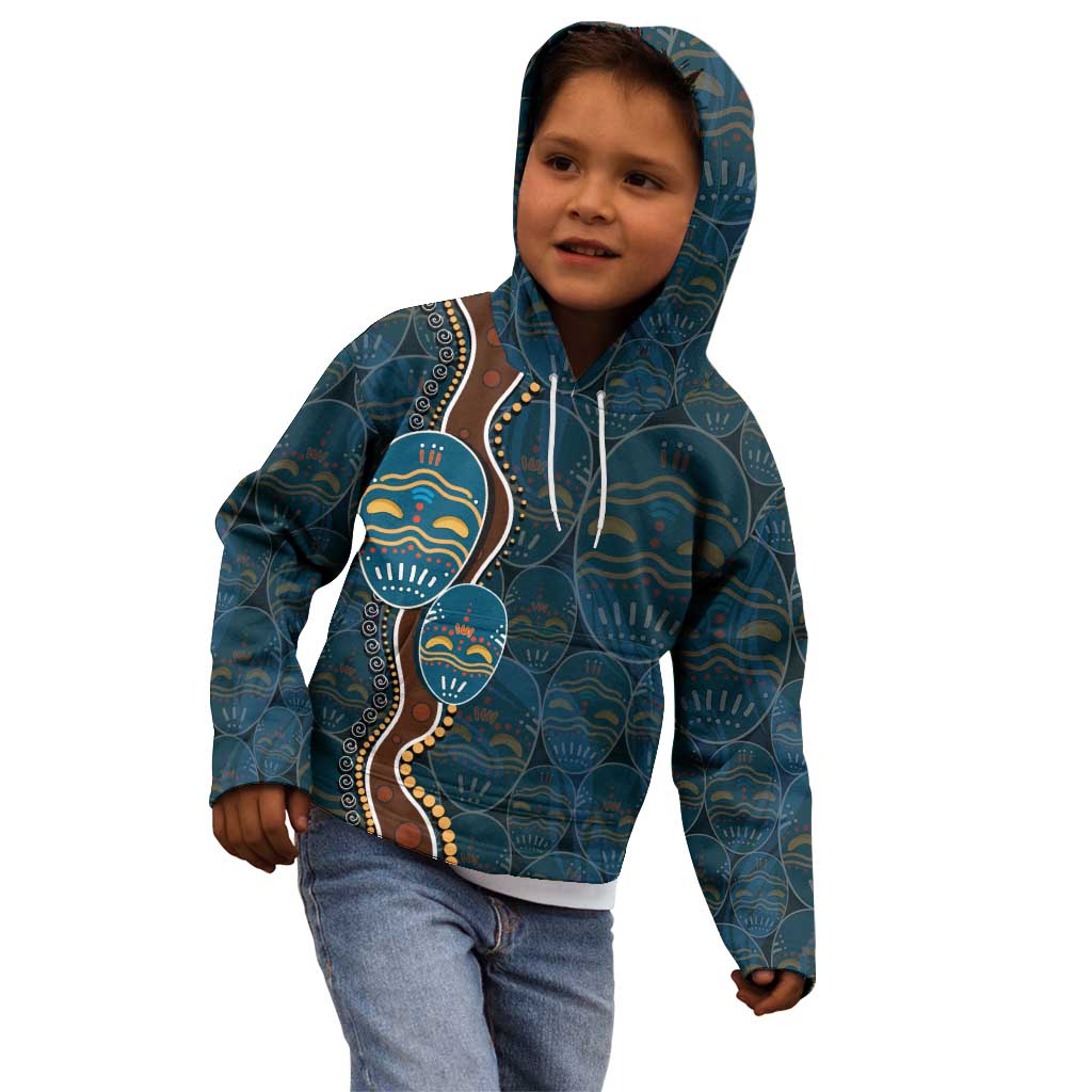 Aboriginal Masks Art Kid Hoodie Australian Indigenous