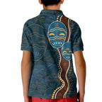 Aboriginal Masks Art Kid Polo Shirt Australian Indigenous