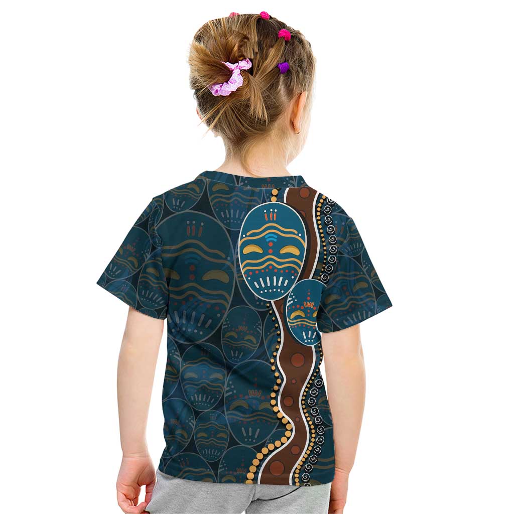 Aboriginal Masks Art Kid T Shirt Australian Indigenous