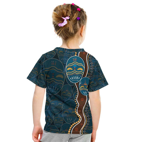 Aboriginal Masks Art Kid T Shirt Australian Indigenous