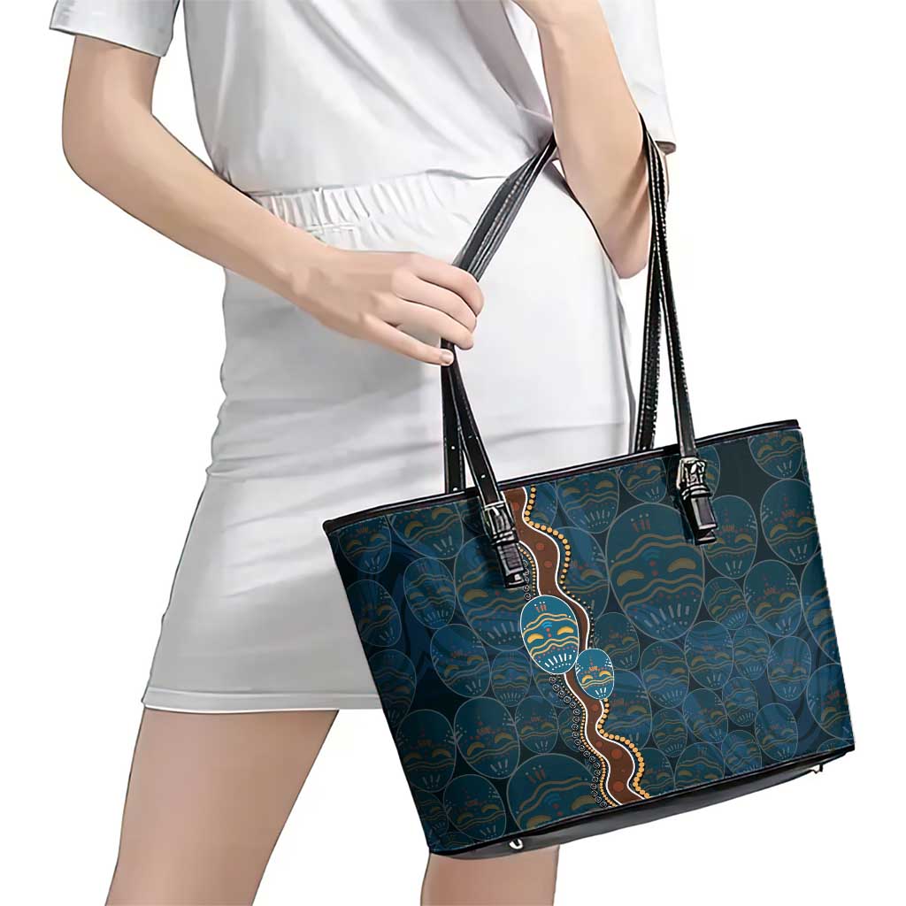 Aboriginal Masks Art Leather Tote Bag Australian Indigenous
