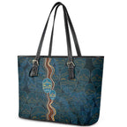 Aboriginal Masks Art Leather Tote Bag Australian Indigenous