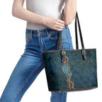 Aboriginal Masks Art Leather Tote Bag Australian Indigenous