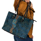Aboriginal Masks Art Leather Tote Bag Australian Indigenous