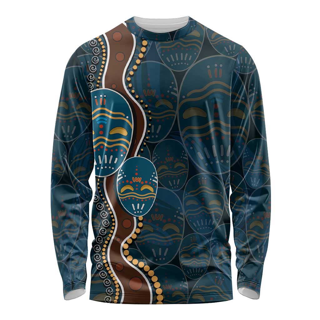 Aboriginal Masks Art Long Sleeve Shirt Australian Indigenous