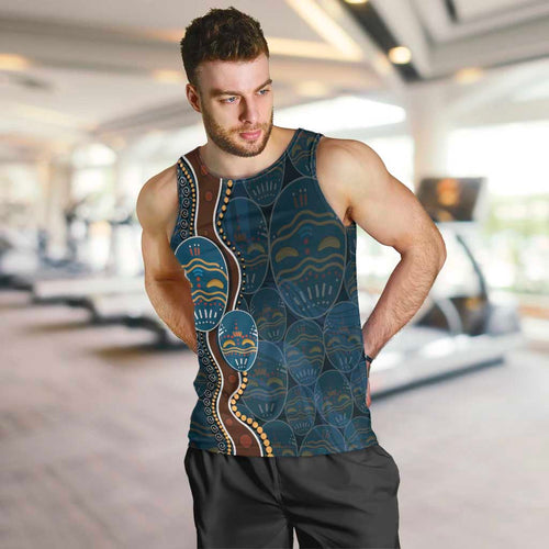 Aboriginal Masks Art Men Tank Top Australian Indigenous