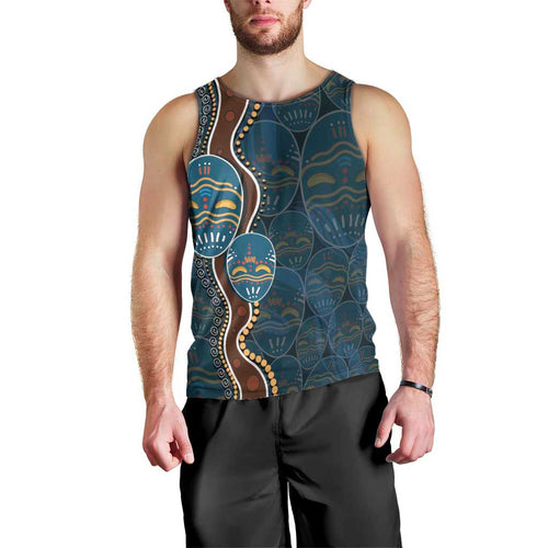 Aboriginal Masks Art Men Tank Top Australian Indigenous