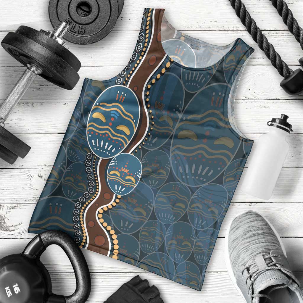 Aboriginal Masks Art Men Tank Top Australian Indigenous