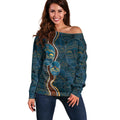 Aboriginal Masks Art Off Shoulder Sweater Australian Indigenous