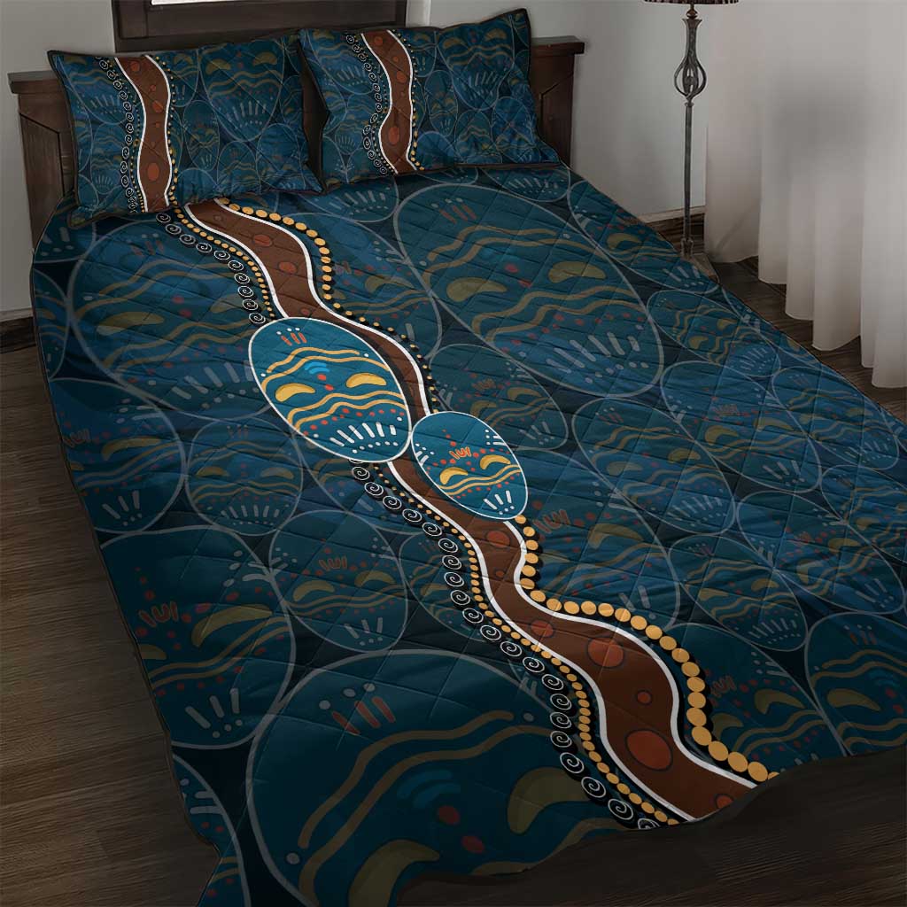 Aboriginal Masks Art Quilt Bed Set Australian Indigenous