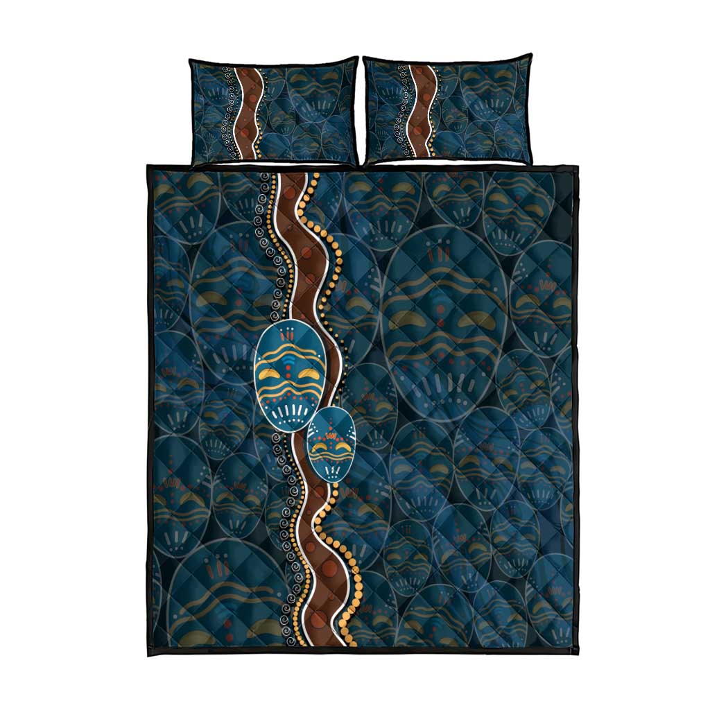 Aboriginal Masks Art Quilt Bed Set Australian Indigenous