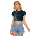Aboriginal Masks Art Raglan Cropped T Shirt Australian Indigenous