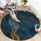 Aboriginal Masks Art Round Carpet Australian Indigenous
