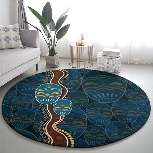 Aboriginal Masks Art Round Carpet Australian Indigenous