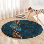 Aboriginal Masks Art Round Carpet Australian Indigenous
