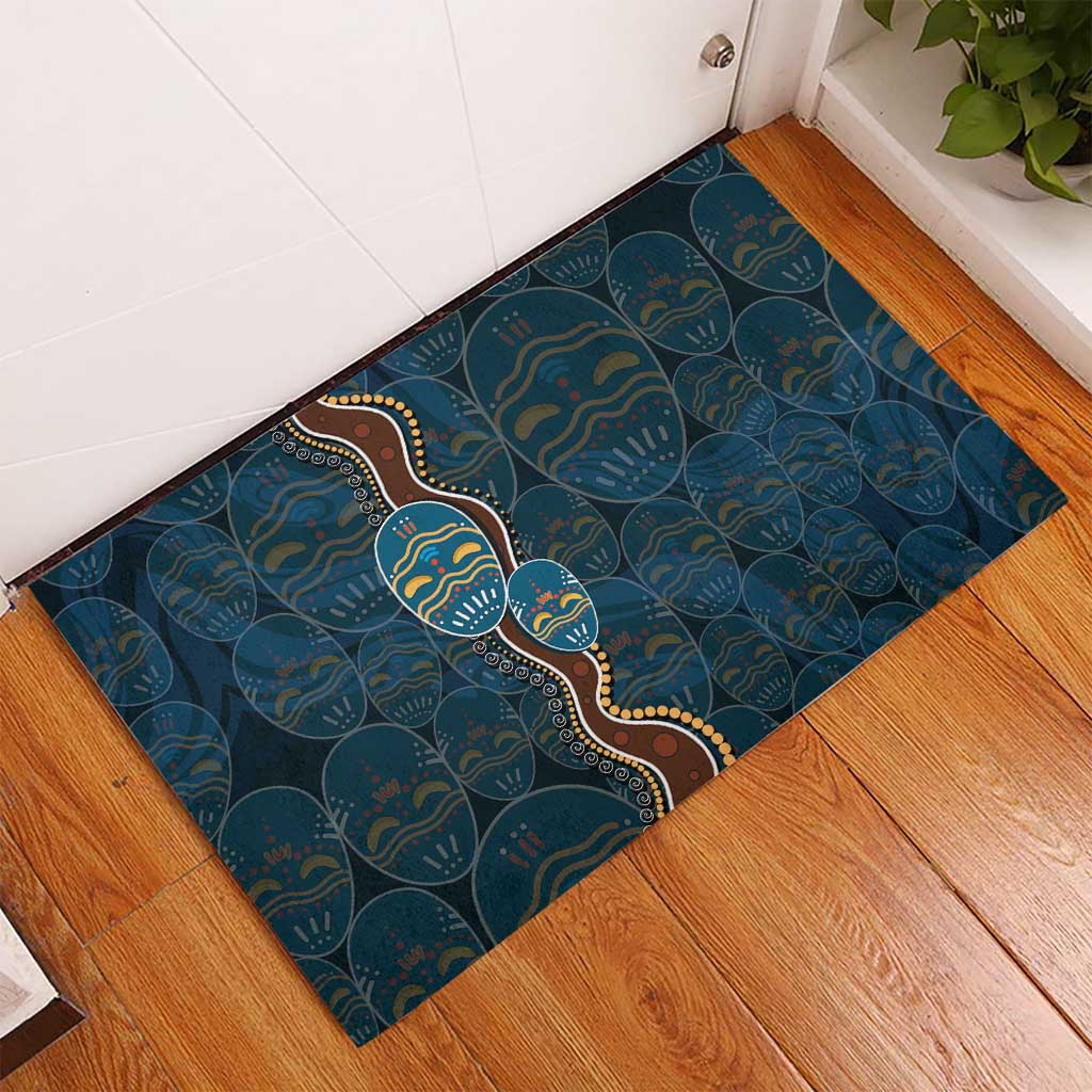 Aboriginal Masks Art Rubber Doormat Australian Indigenous