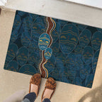 Aboriginal Masks Art Rubber Doormat Australian Indigenous