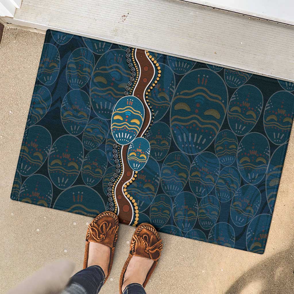 Aboriginal Masks Art Rubber Doormat Australian Indigenous