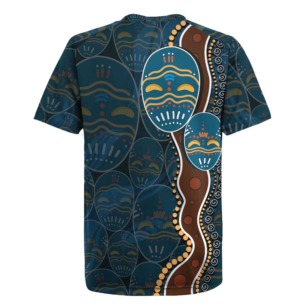 Aboriginal Masks Art Rugby Jersey Australian Indigenous