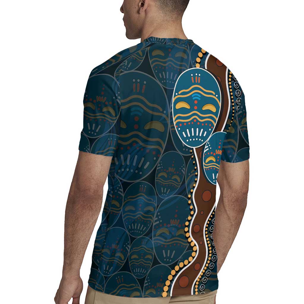 Aboriginal Masks Art Rugby Jersey Australian Indigenous