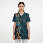Aboriginal Masks Art Scrub Top Australian Indigenous - Aussie Hoodie