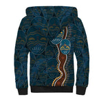 Aboriginal Masks Art Sherpa Hoodie Australian Indigenous