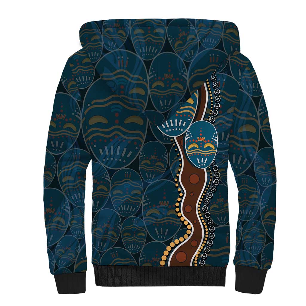 Aboriginal Masks Art Sherpa Hoodie Australian Indigenous