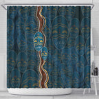 Aboriginal Masks Art Shower Curtain Australian Indigenous