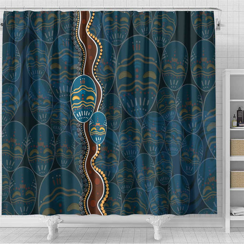 Aboriginal Masks Art Shower Curtain Australian Indigenous