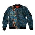 Aboriginal Masks Art Sleeve Zip Bomber Jacket Australian Indigenous