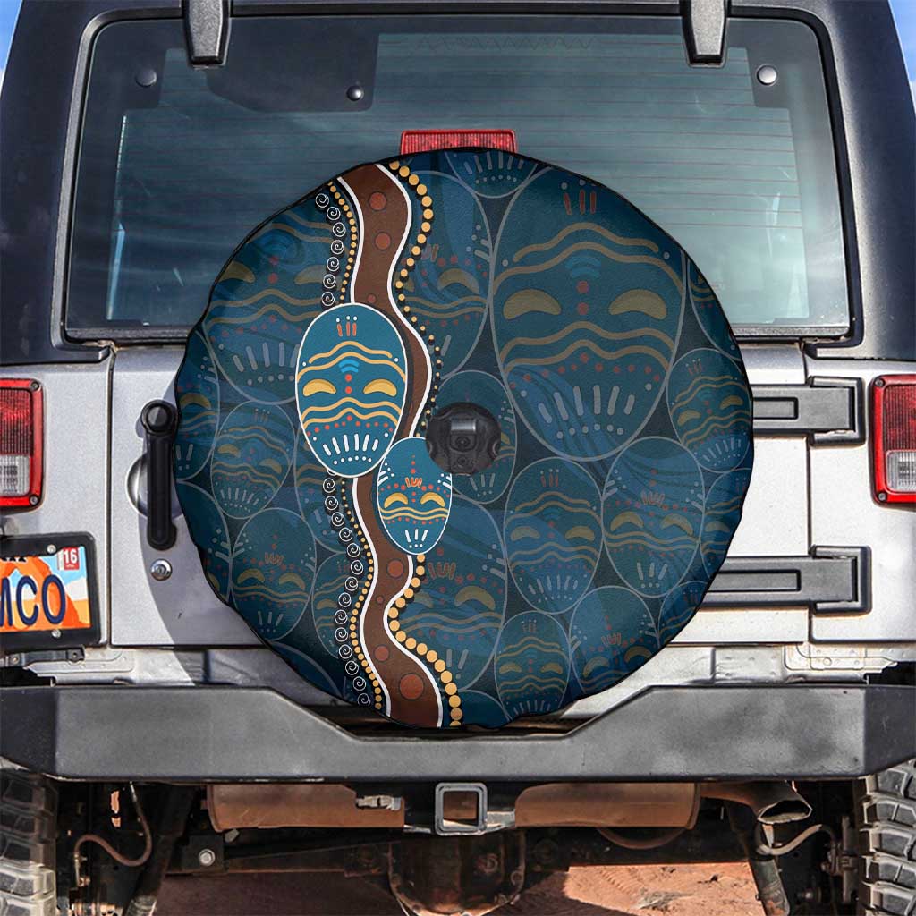 Aboriginal Masks Art Spare Tire Cover Australian Indigenous