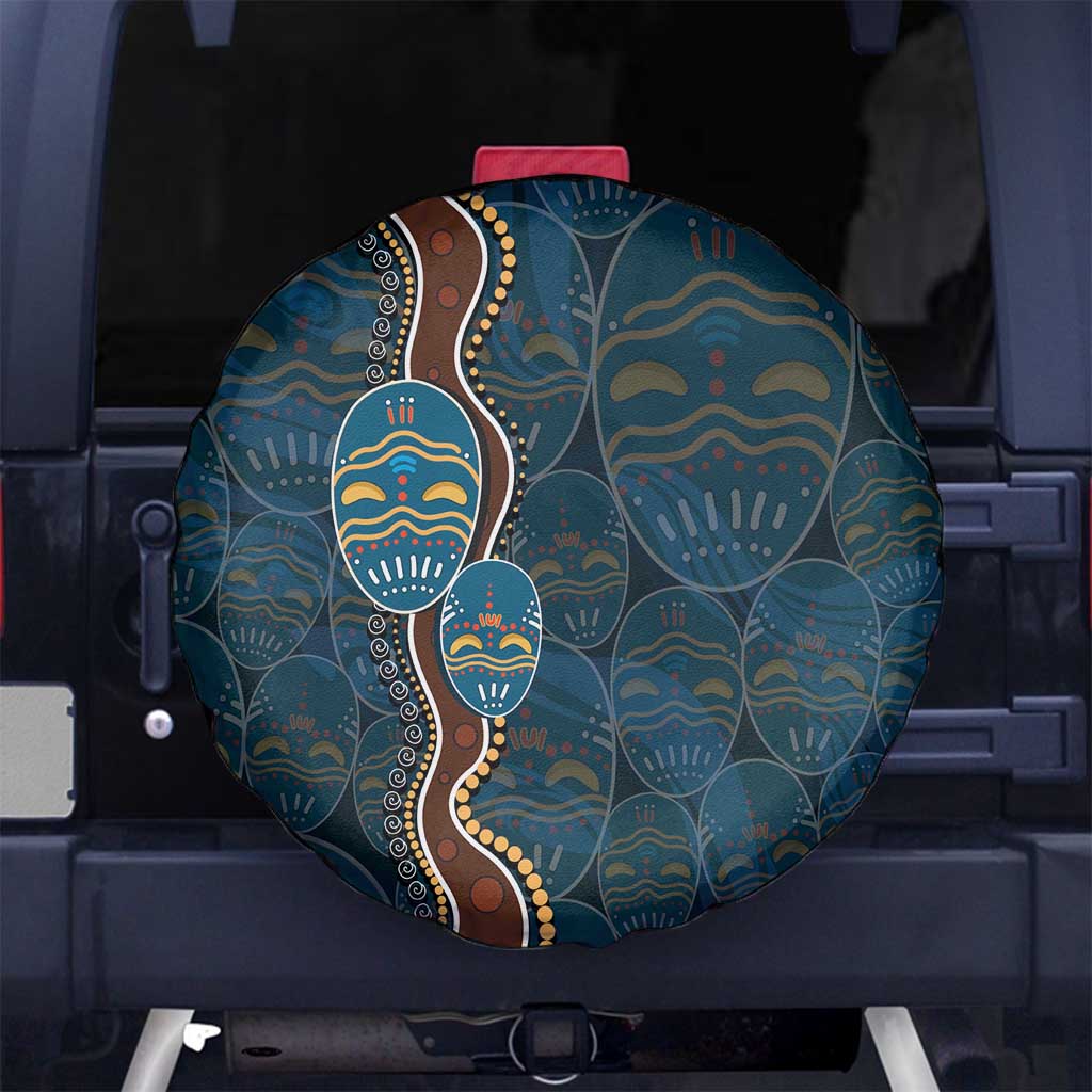 Aboriginal Masks Art Spare Tire Cover Australian Indigenous