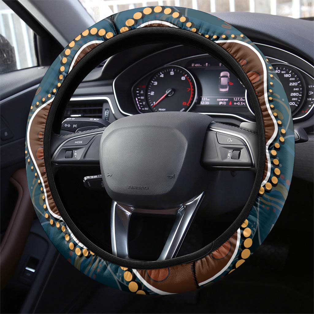 Aboriginal Masks Art Steering Wheel Cover Australian Indigenous