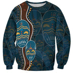 Aboriginal Masks Art Sweatshirt Australian Indigenous