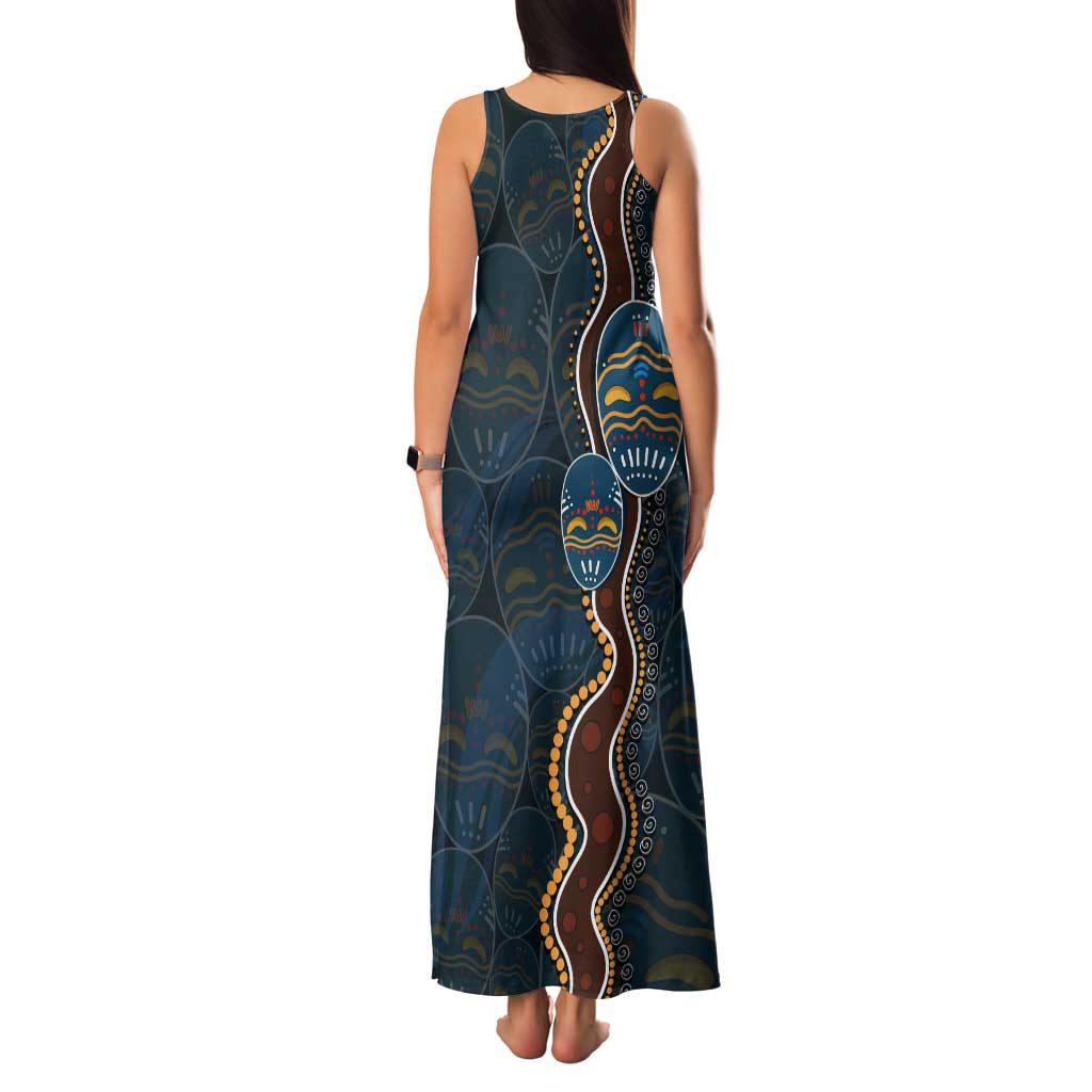 Aboriginal Masks Art Tank Maxi Dress Australian Indigenous