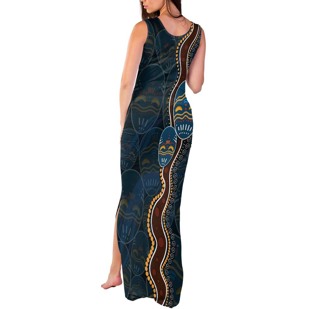 Aboriginal Masks Art Tank Maxi Dress Australian Indigenous