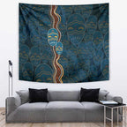 Aboriginal Masks Art Tapestry Australian Indigenous