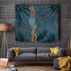 Aboriginal Masks Art Tapestry Australian Indigenous